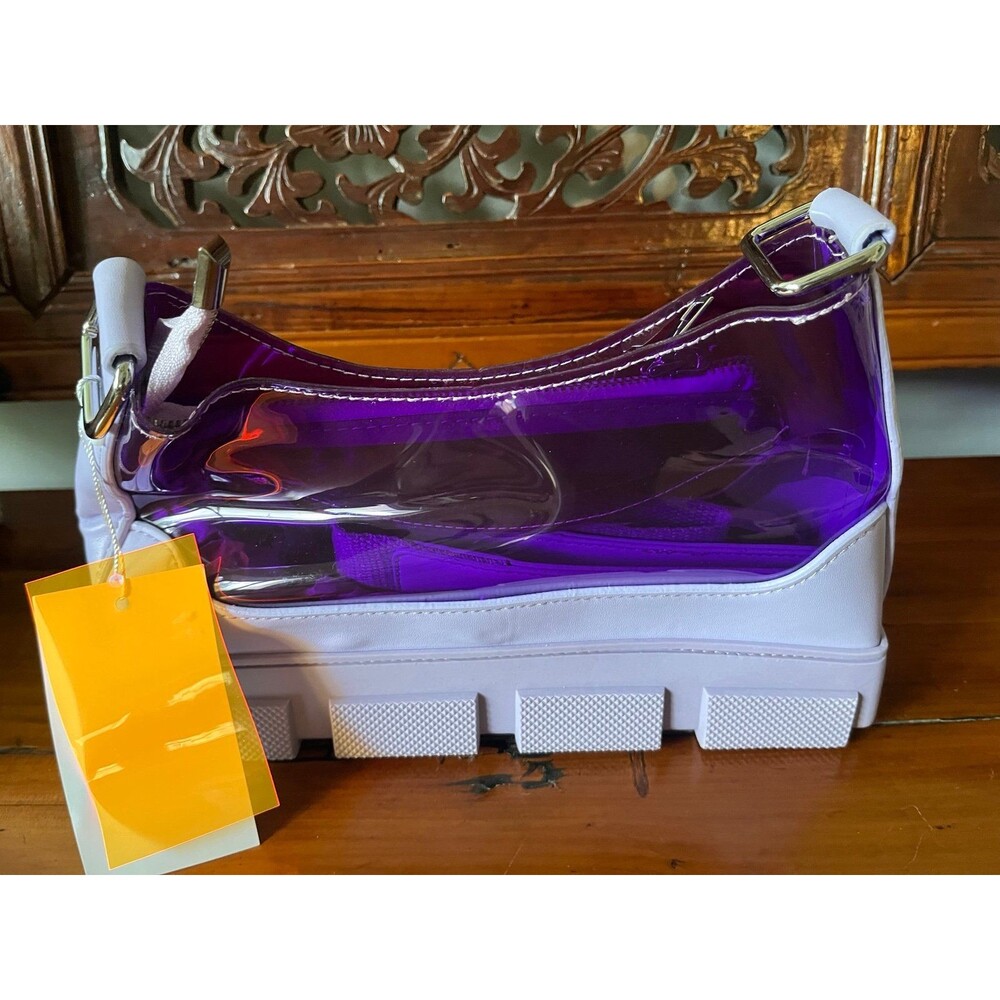 NWT Purple Jelly Transparent Sole Underarm Bag